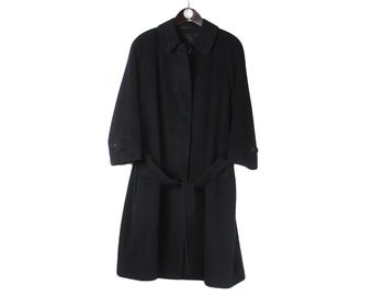 Vintage Burberrys Coat Size Women&#39;s M Navy Blue Heavy Pure Cashmere Wool Jacket 90s Streetwear Luxury Style