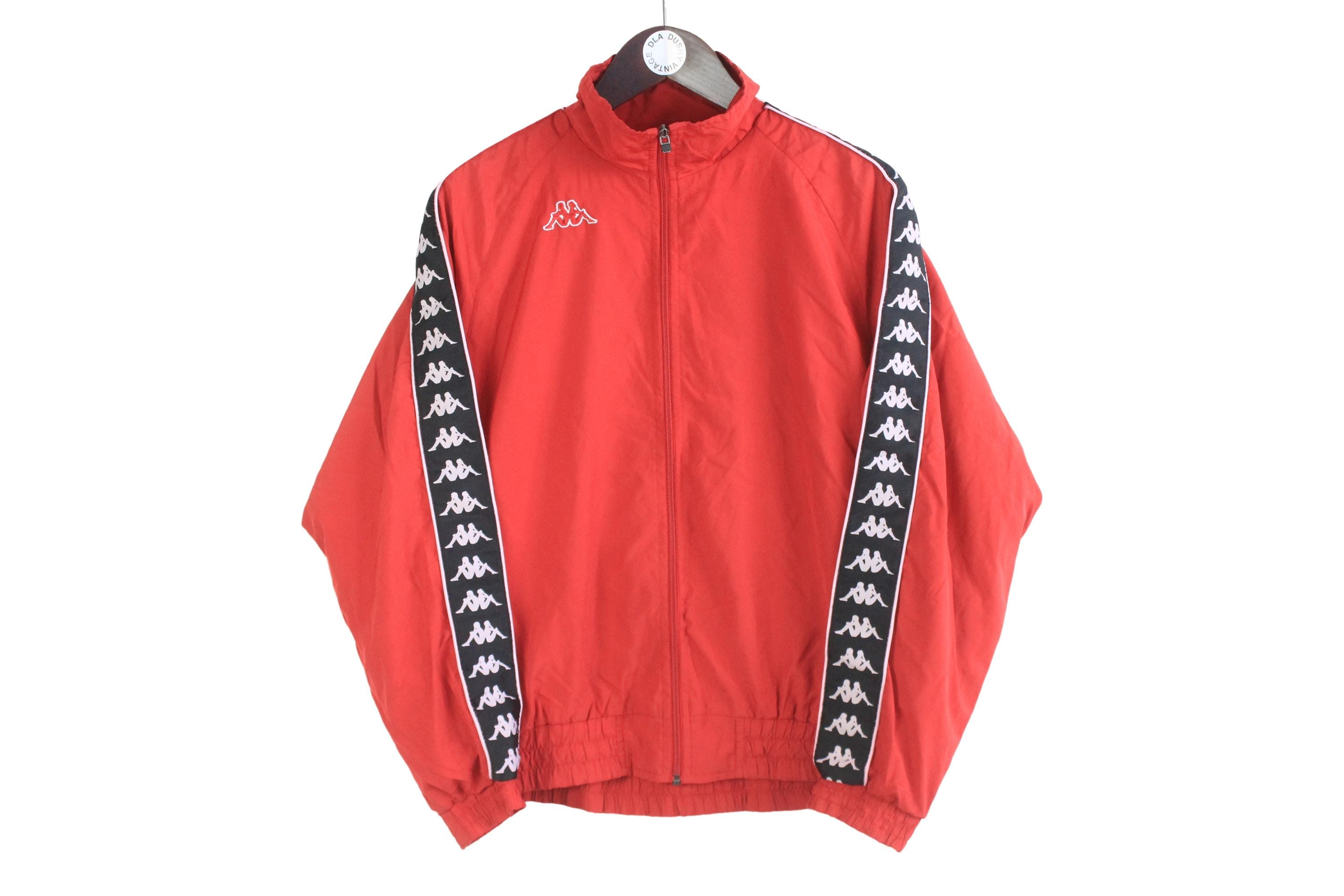 Vintage Kappa Track Jacket Size S Red 90s Sport Style Casual Light