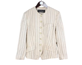 Vintage Louis Feraud Blazer Jacke Gr. Damen L Grau 90s Luxury Style Classic Wear