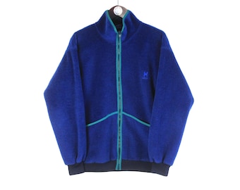 90s Vintage Men's HELLY HANSEN Blue Fleece Full Zip Sweater Size M