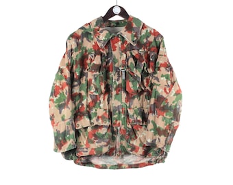 Chaqueta vintage M70 Alpenflage del ejército suizo, talla S, camuflaje, estilo parka militar de combate de los años 70.