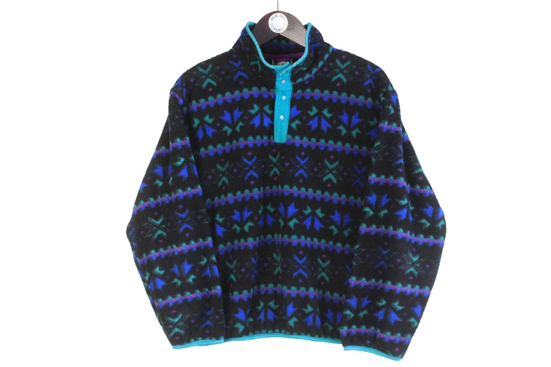 Vintage L.l.bean Fleece Snap Buttons Size Women's XS/S Blue