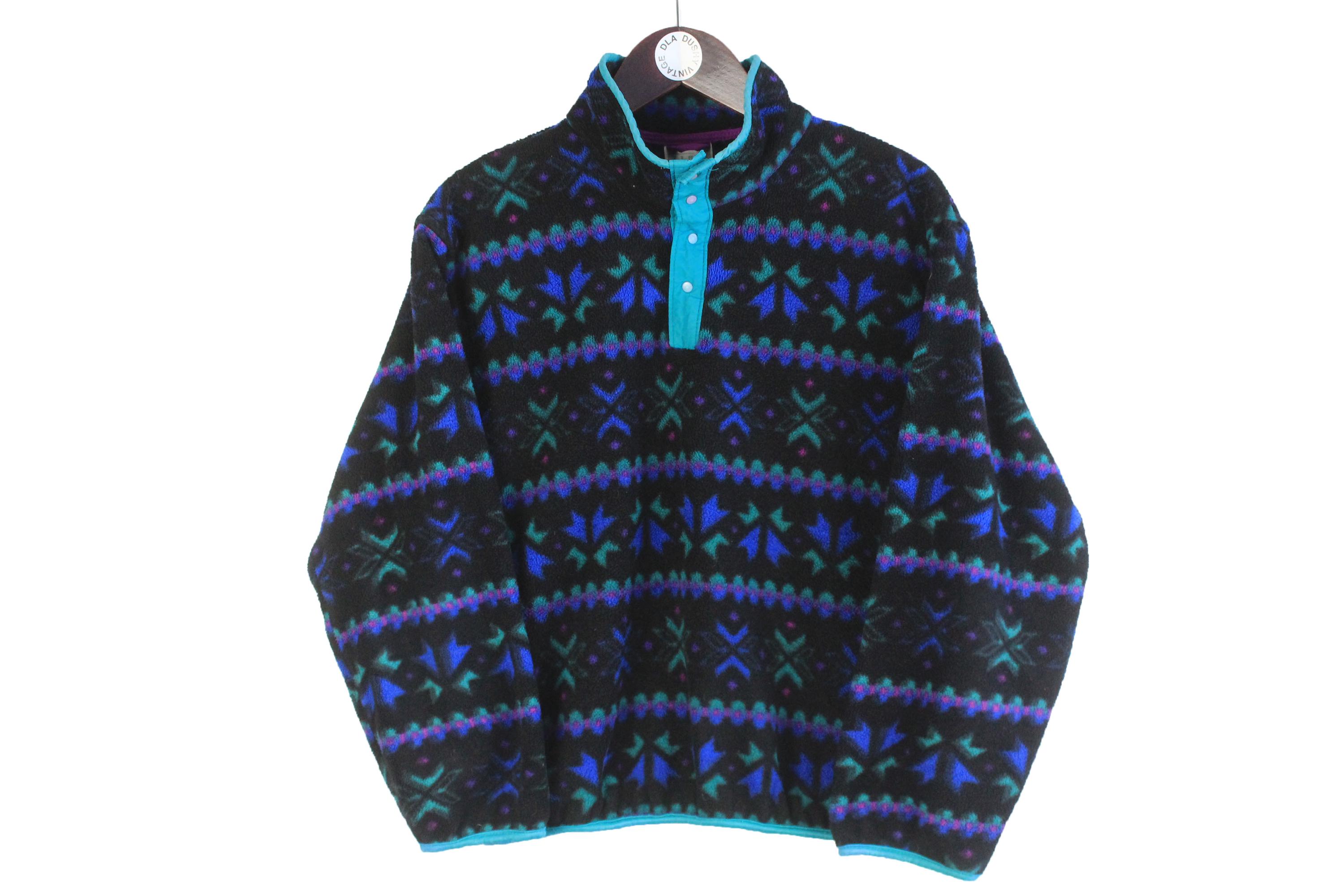 Vintage L.l.bean Fleece Snap Buttons Size Women's XS/S Blue