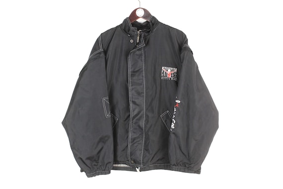 Vintage Chiemsee Jacket Size L Black Big Logo 90s Sport Style