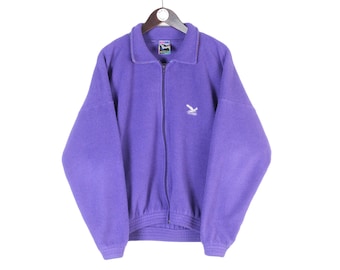 Vintage Salewa Fleece Full Zip Size M Purple 90s Sweater Pullover Jumper Winter Outdoor Ski Style