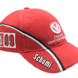 Vintage Ferrari Michael Schumacher Cap Formula 1 Racing Wear F1 Team Red 00s Hat Sport Style Retro Headwear