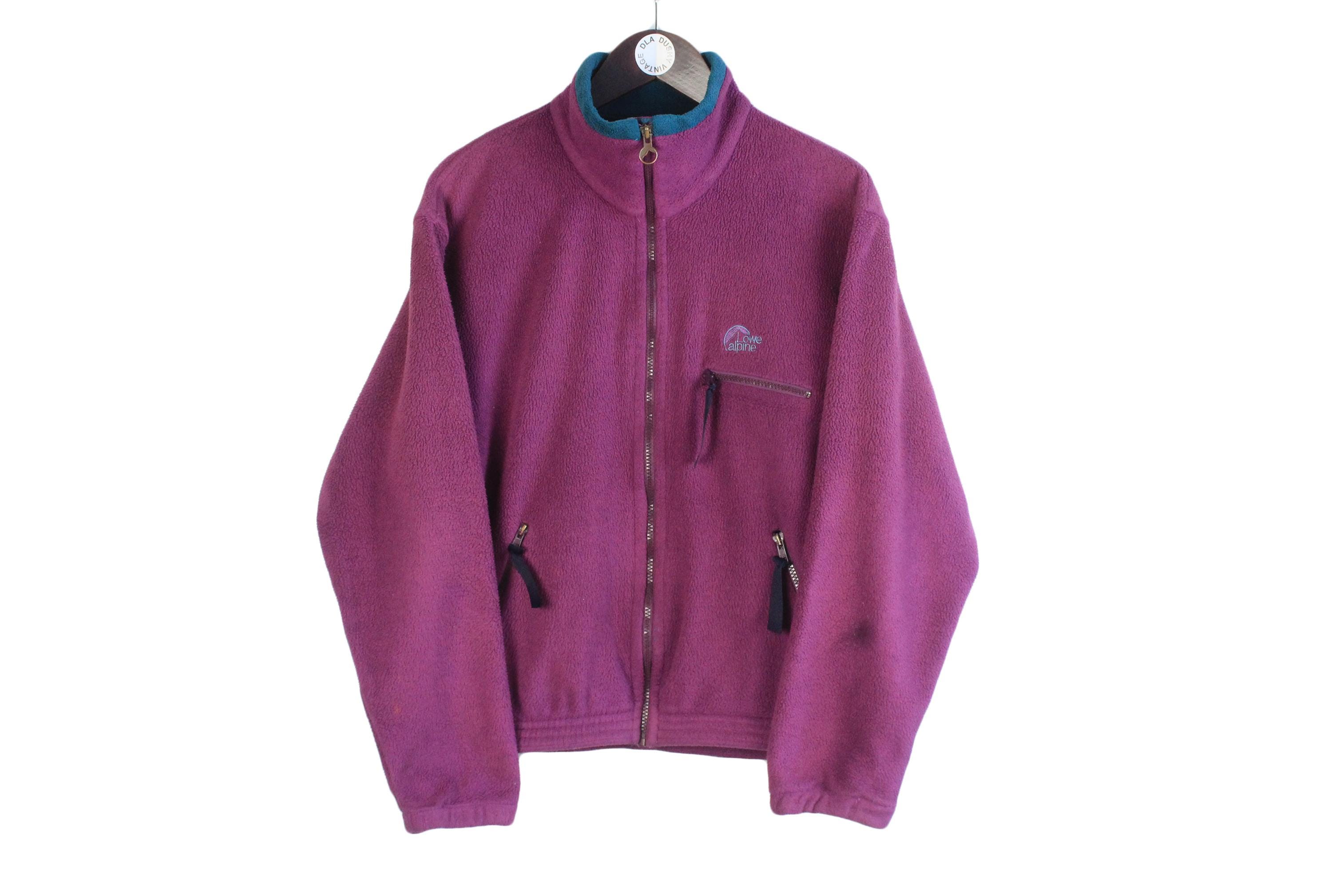 Vintage Lowe Alpine Fleece Full Zip Size S Purple 90s Sweater