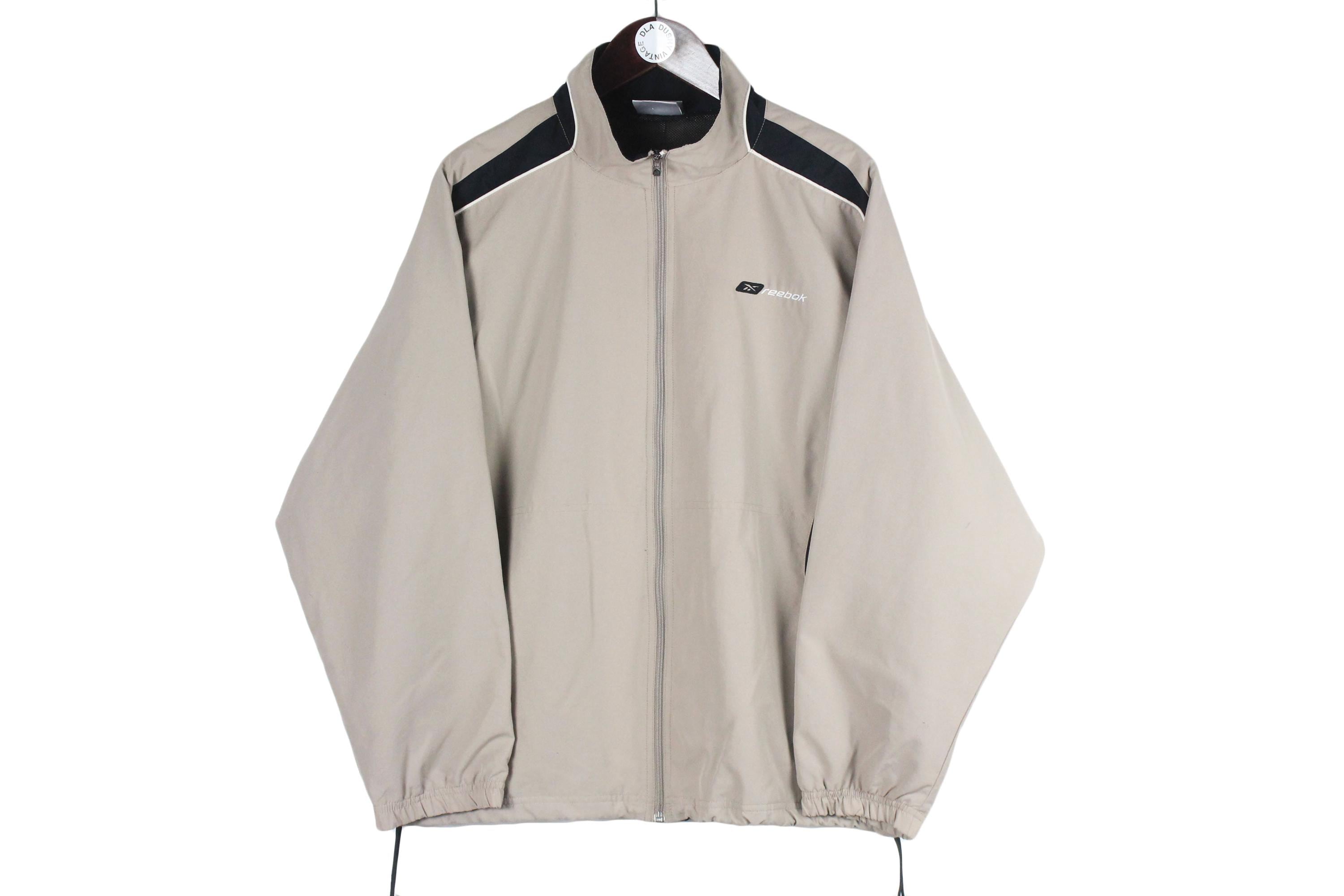 Vintage Reebok Track Jacket Size S Gray 90s Sport Style Casual