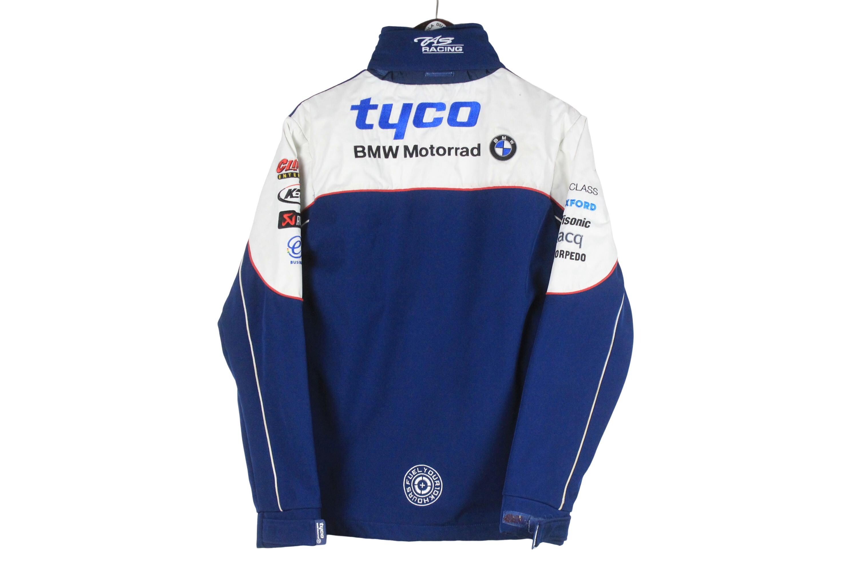 Vintage BMW Motorrad Tyco Racing Team Jacket Big Logo Size XS Blue