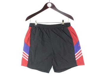 Pantalones cortos Adidas vintage, talla S, negros, estilo retro de los 90, deportivos y para correr.