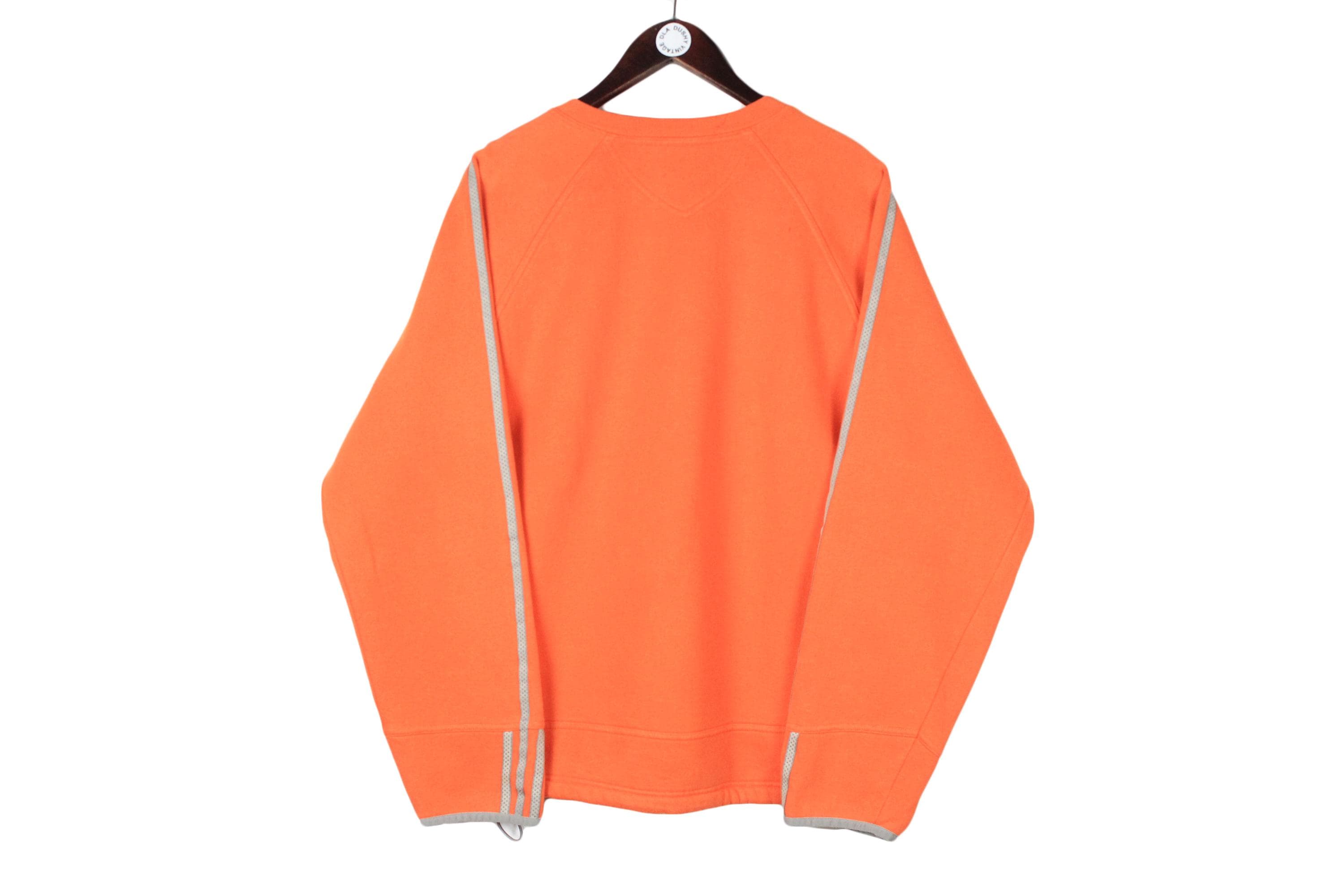 Vintage Adidas Sweatshirt Size L Orange 90s Sport Style Crewneck 