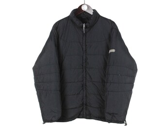 Vintage Salewa Reversible Down Jacket Puffer Size M Black 90s Sport Style Winter Down Coat Outwear