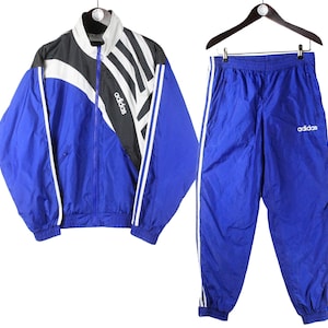 Vintage Adidas Tracksuit Size M Blue Classic 80s Retro Sport