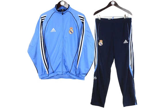  Real Madrid ジャージ Lサイズ ブルー　アディダス Vintage Real Madrid 2005 Adidas Tracksuit Size S Blue Football FC
