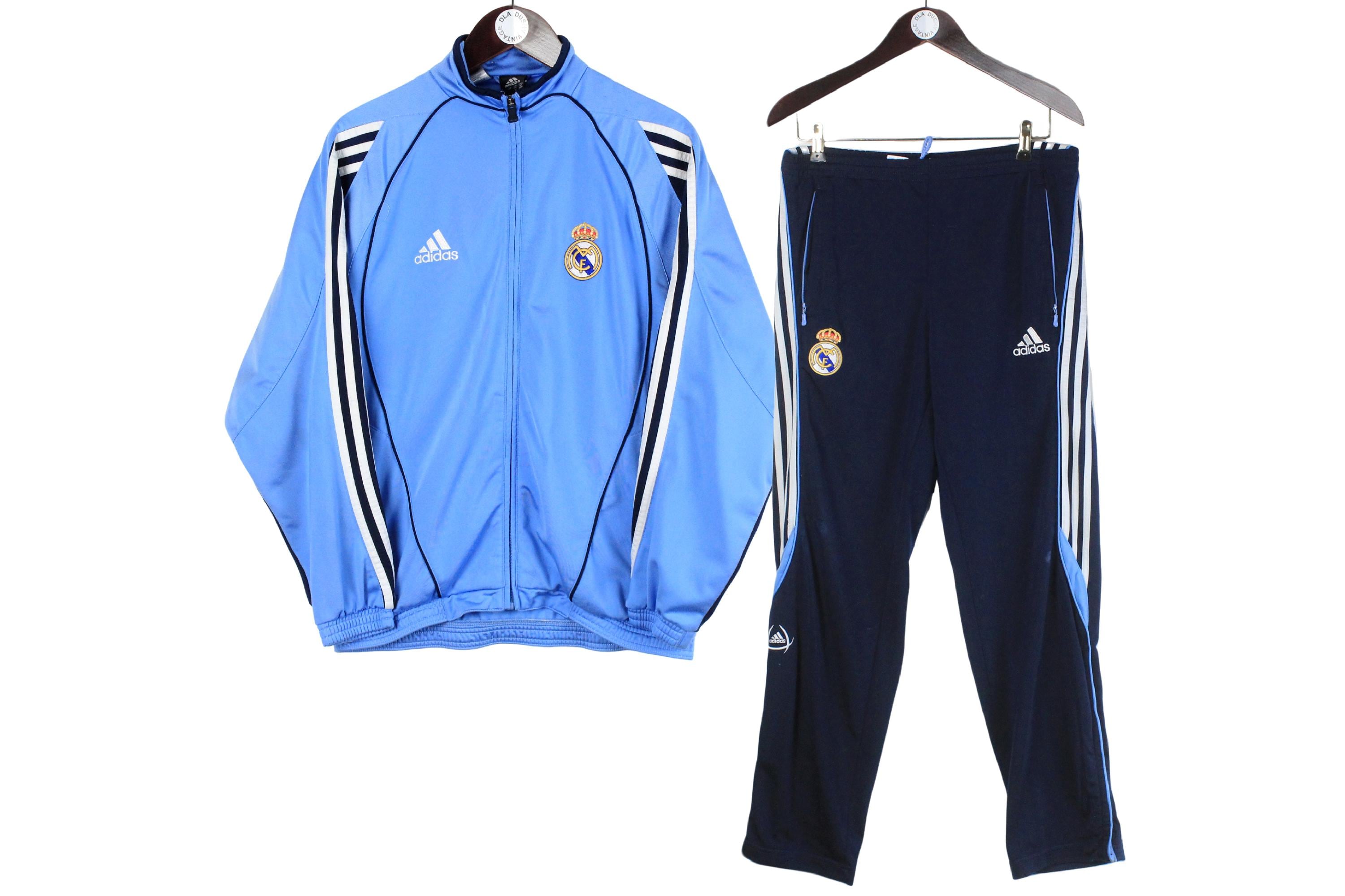 Vintage Real Madrid 2005 Adidas Tracksuit Size S Blue Football FC