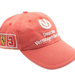 Vintage Ferrari Michael Schumacher Cap Formula 1 Racing Wear F1 Team Red 00s Hat Sport Style Retro Headwear