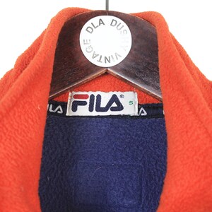 Vintage Fila Fleece 1/4 Zip Size S Blue Red 90s Sweater Pullover Jumper Winter Outdoor Ski Style image 6