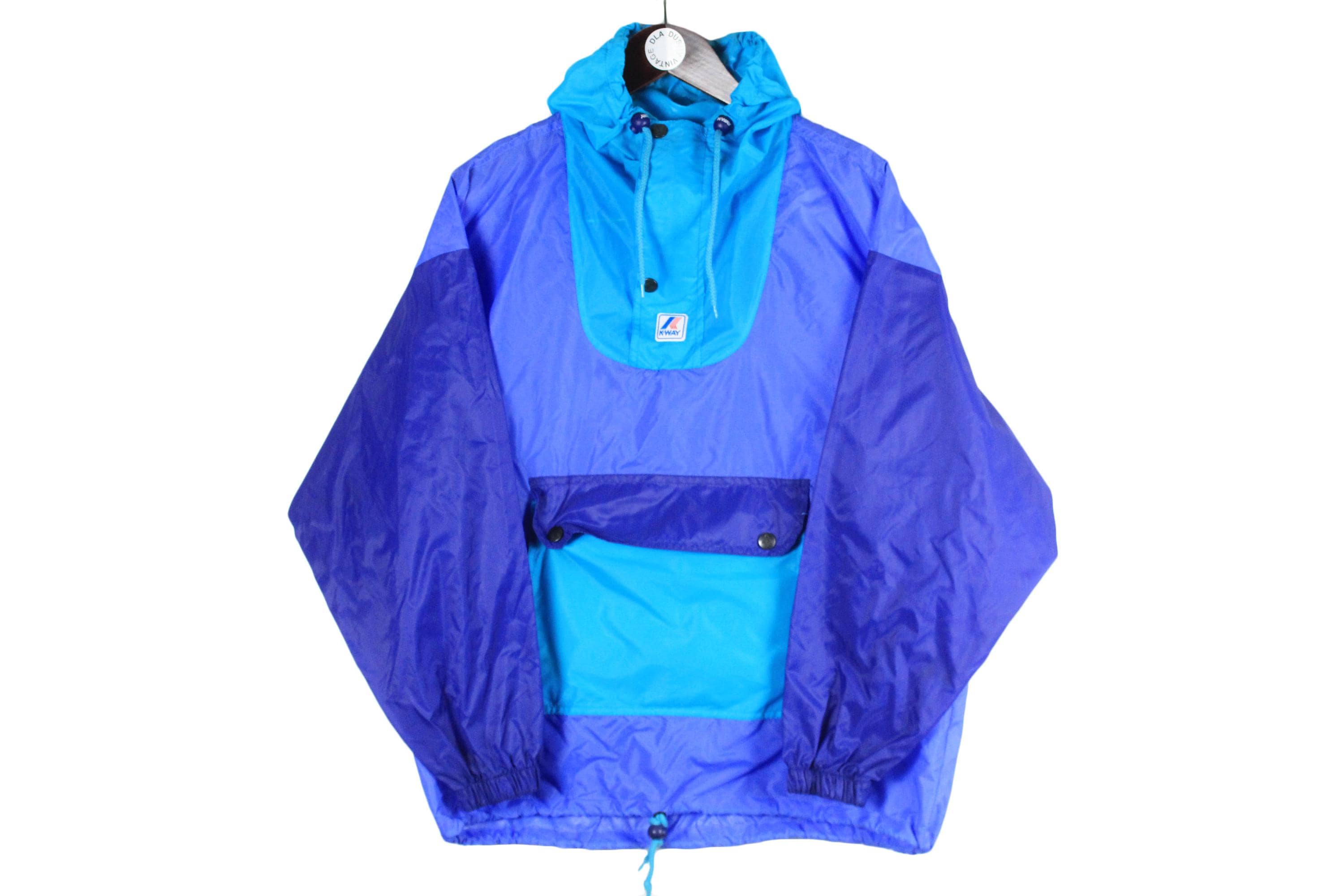 Veste Coupe-Vent K-Way Vintage Années 90 – Nylon Cagoule – Taille XL
