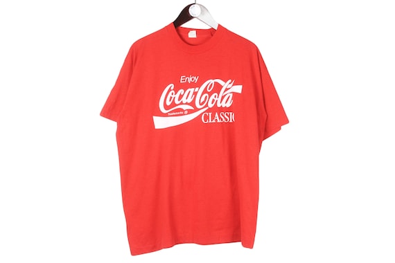 Vintage Coca-cola T-shirt Size XL Red Made in USA Style 90s Top