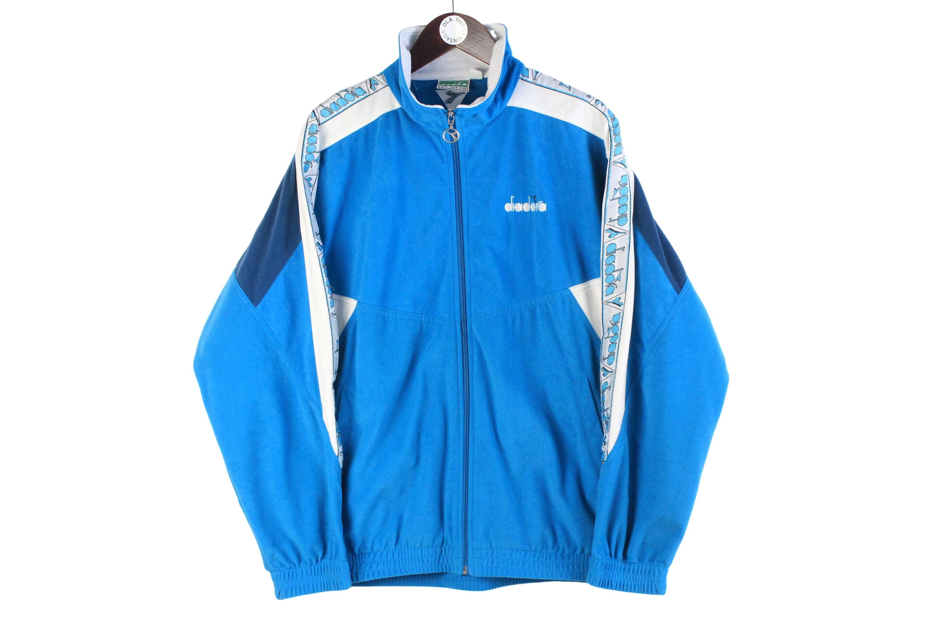Vintage Diadora Tracksuit Blue 90s Retro Sport Style Track Suit 
