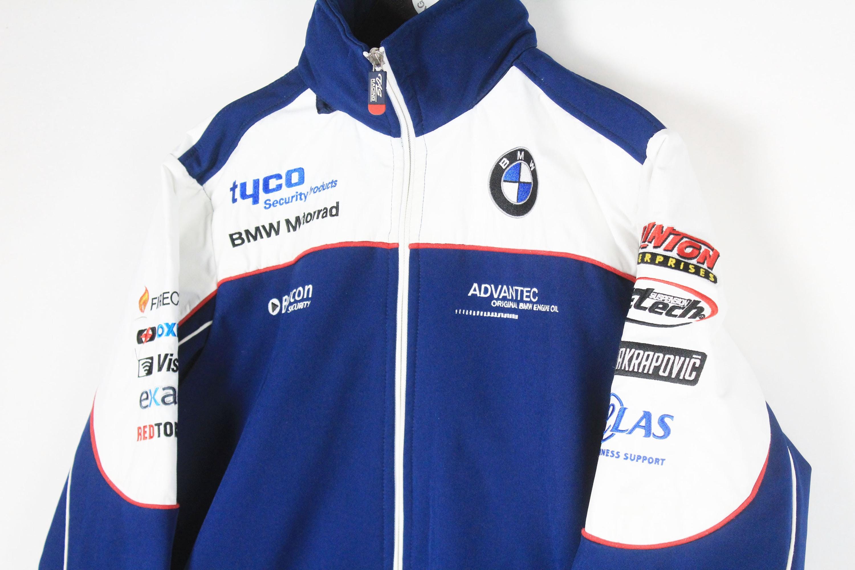 Vintage BMW Motorrad Tyco Racing Team Jacket Big Logo Size XS Blue
