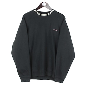 Vintage Reebok Sweatshirt Size L Black 90s Sport Style Crewneck Jumper Pullover Retro Wear