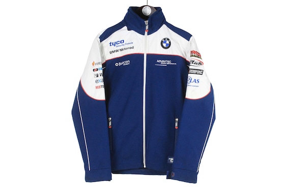 Vintage BMW Motorrad Tyco Racing Team Jacket Big Logo Size XS Blue