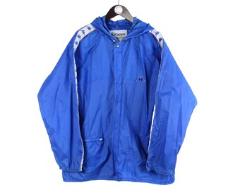 Vintage Kappa Rain Suit Size XL Blue 90s Retro Sport Style