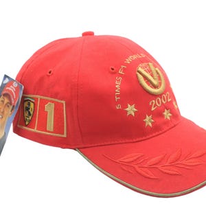 Vintage Ferrari 2002 Michael Schumacher NWT Cap Formula 1 Racing Wear F1 Team Red 00s Hat Sport Style Retro Headwear