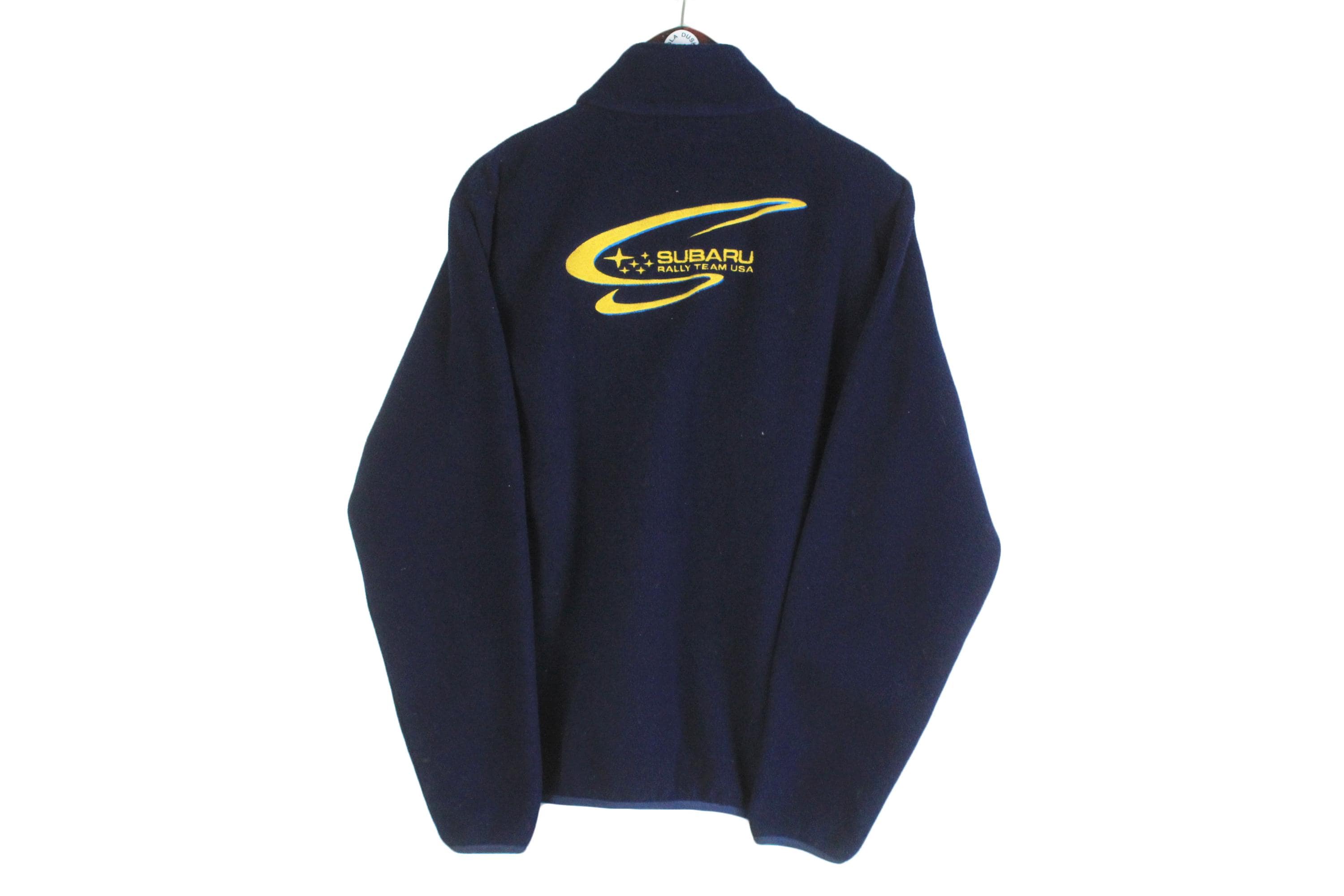 Vintage Subaru Rally Team L.l.bean Fleece Full Zip Size M Blue Big