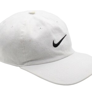 Vintage Nike Cap White Swoosh Logo 90s Hat Sport Style Retro