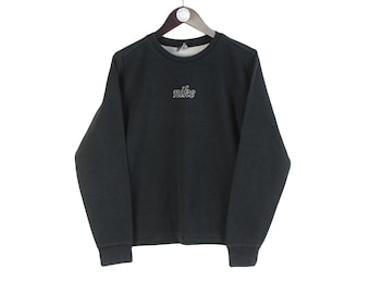 Vintage Nike Sweatshirt Size Women's M Black 00s Sport Style Crewneck Jumper Pullover Retro Wear