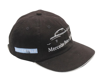 Gorra vintage Mercedes-Benz, ropa de carreras de Fórmula 1, equipo F1, gorra negra de los años 2000, estilo deportivo, gorra retro.