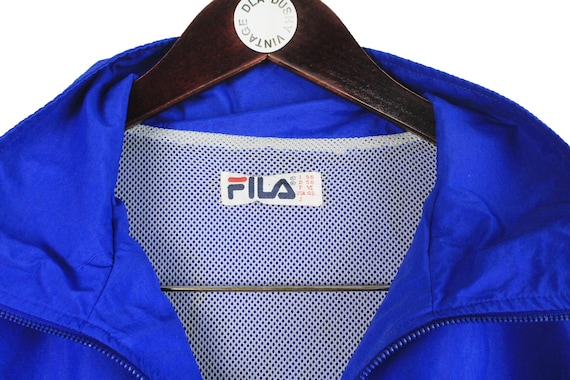 Vintage Fila Track Jacket Size XL Blue Oversized 90s Sport Style