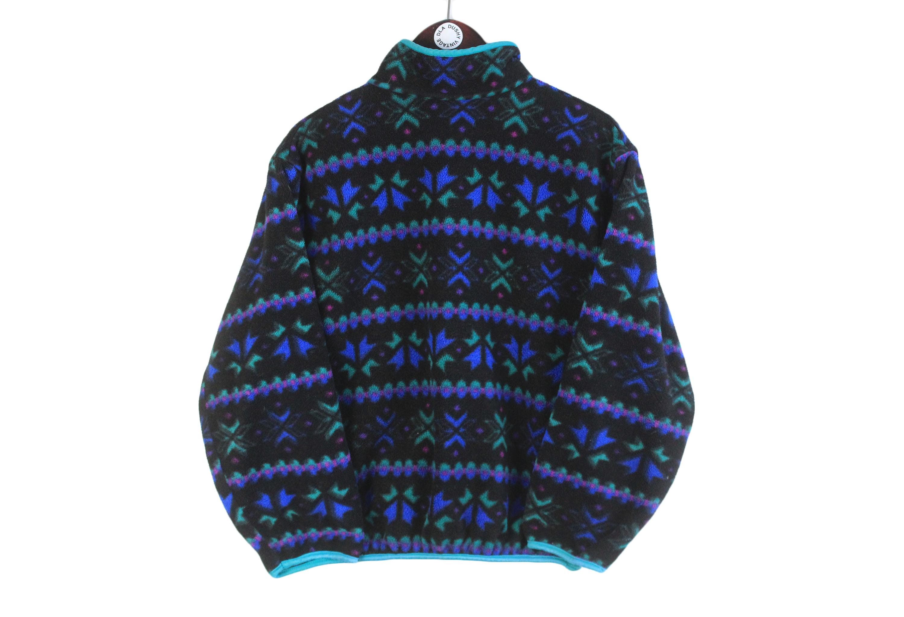 Vintage L.l.bean Fleece Snap Buttons Size Women's XS/S Blue