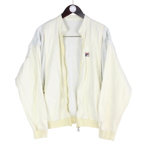 Vintage Fila Track Jacket Size M Yellow Tennis 90s Sport Style Casual Light Wear Jogger image 1
