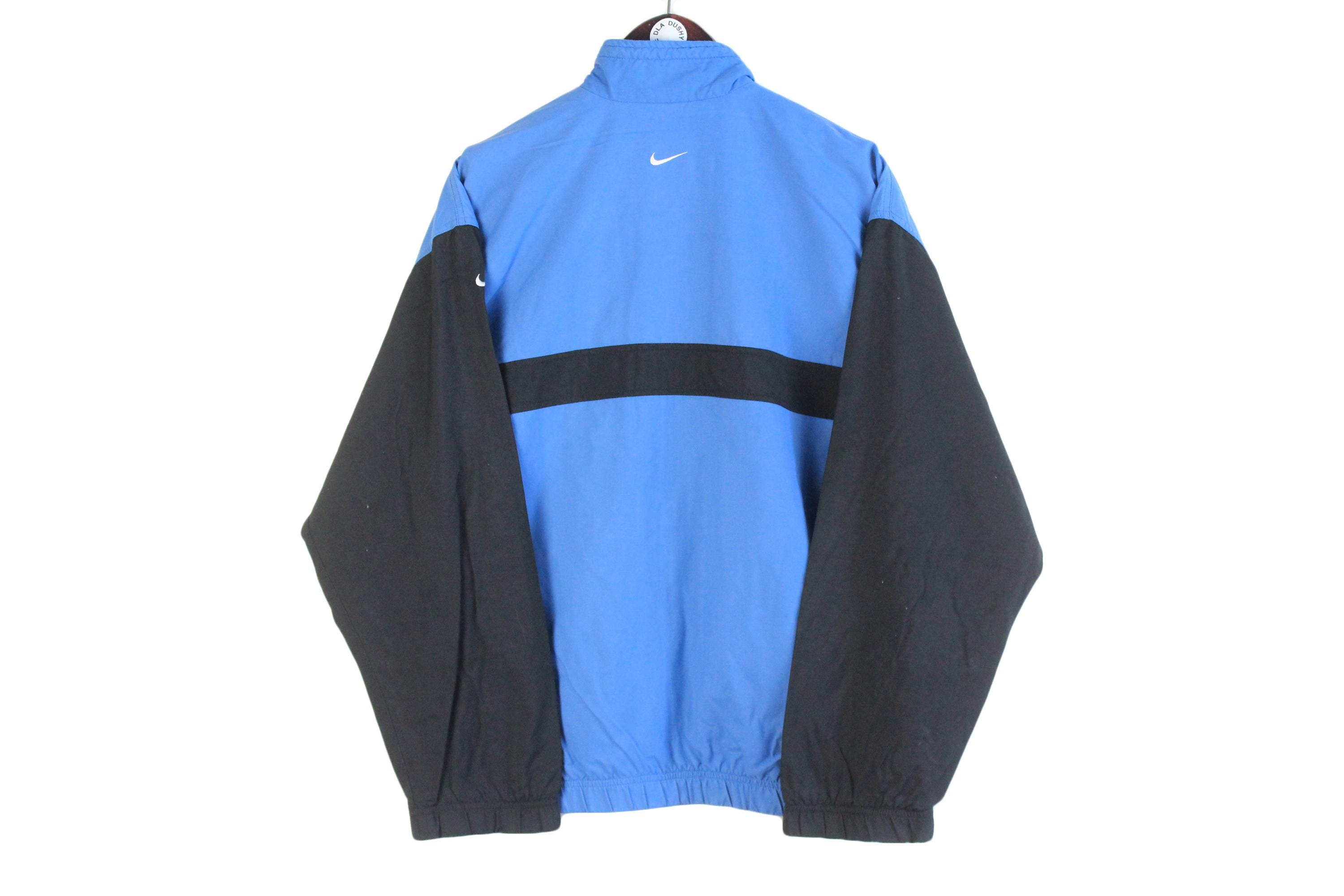 Vintage Nike Track Jacket Size M Blue 90s Sport Style Casual Light