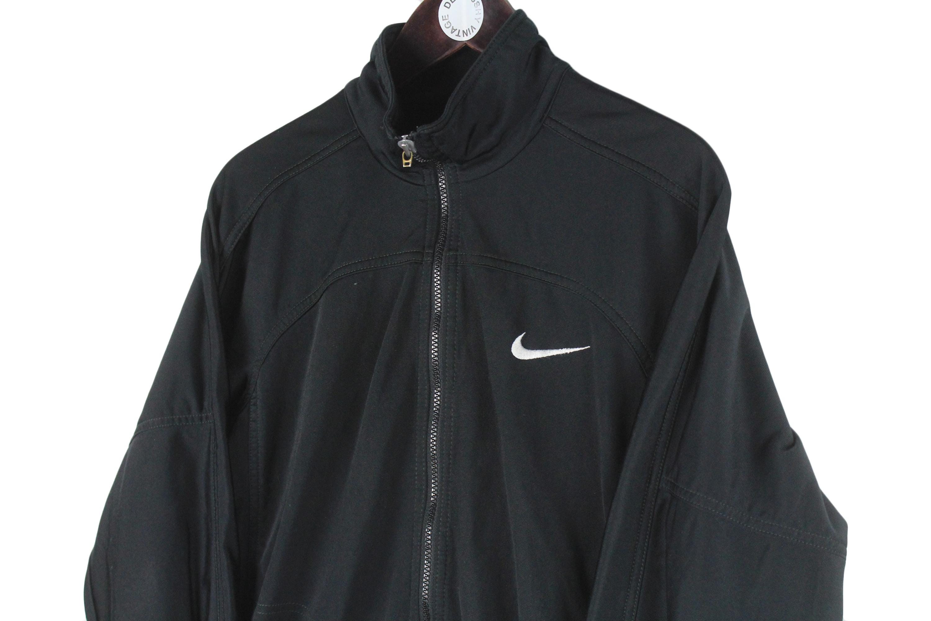 Vintage Nike Track Jacket Size S Black 90s Sport Style Casual