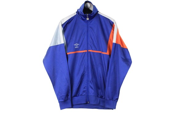 Vintage Umbro Track Jacket Size L Blue 90s Sport Style Casual