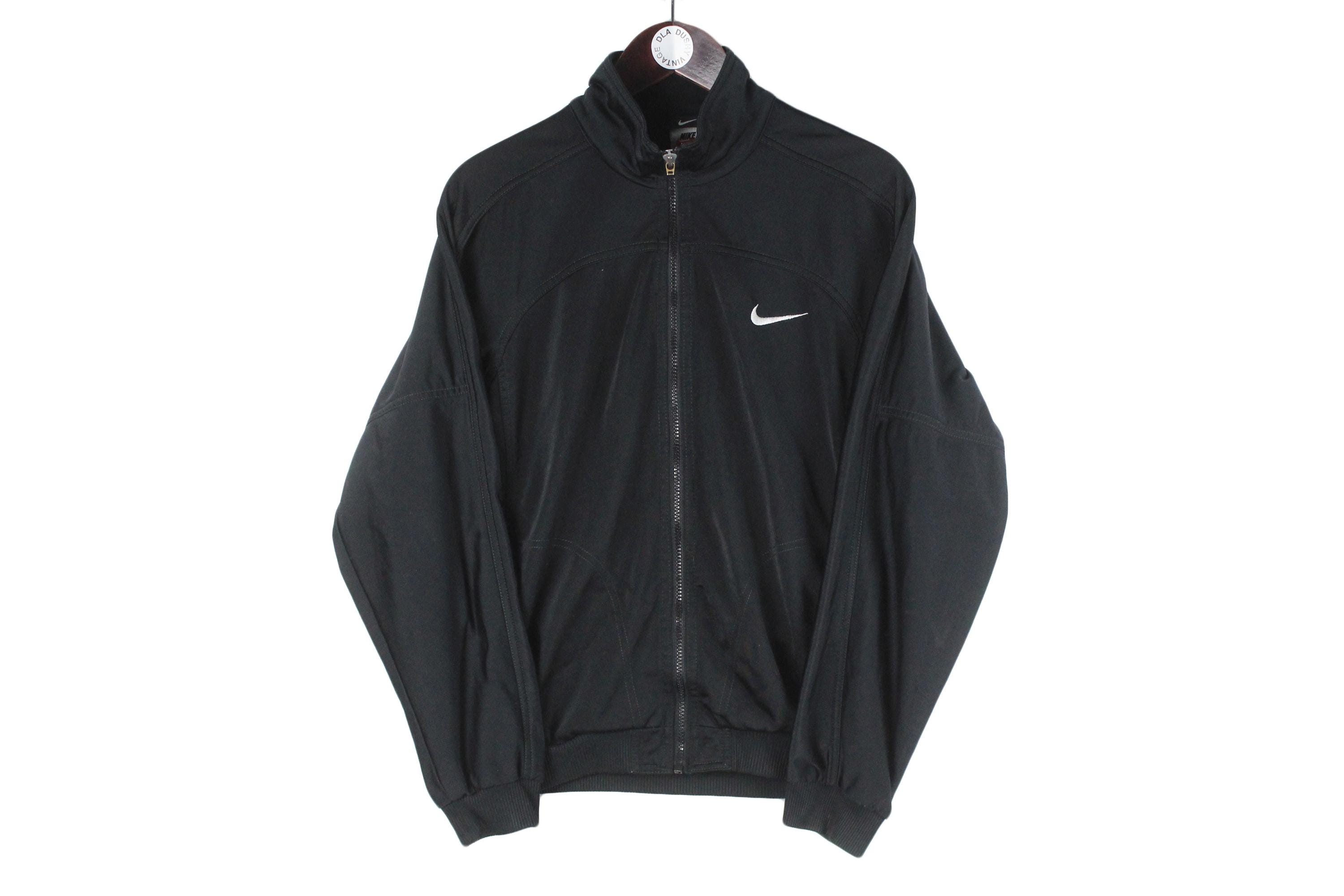 Vintage Nike Track Jacket Size S Black 90s Sport Style Casual 