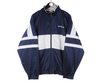 Vintage Reebok Track Jacket Size L Blue 90s Sport Style Casual Light Wear Jogger