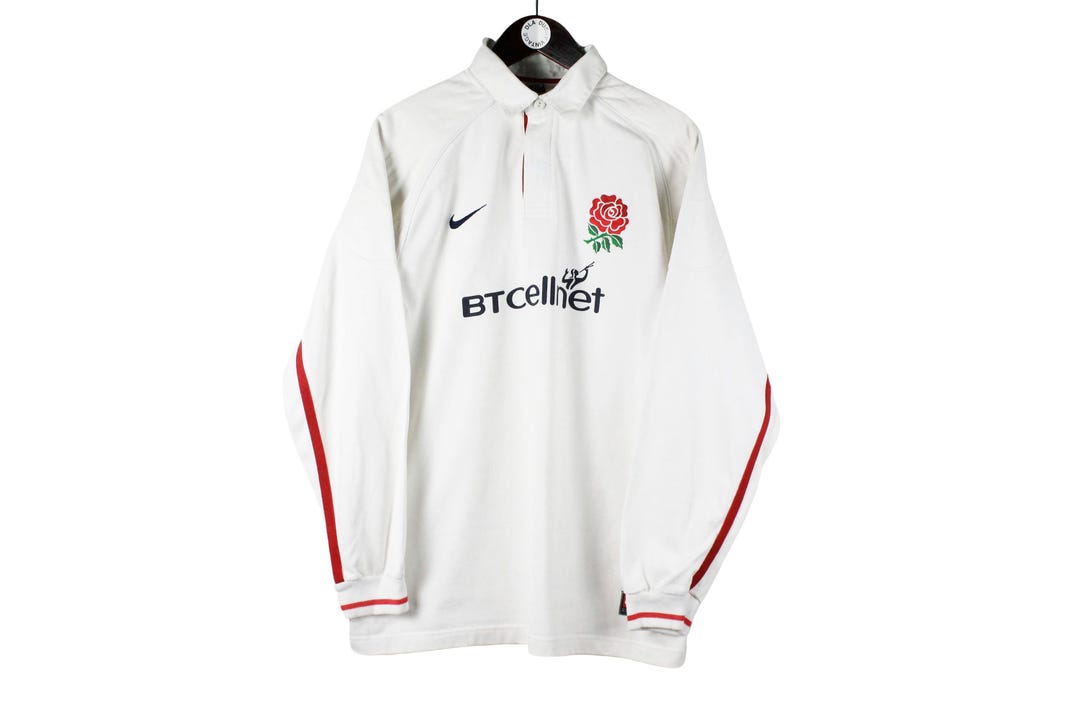 Vintage England Team 2001/02 Nike Rugby Shirt Size M/L White 00s