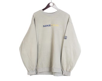 Vintage Nike Sweatshirt Size L Gray 00s Sport Style Crewneck Jumper Pullover Retro Wear