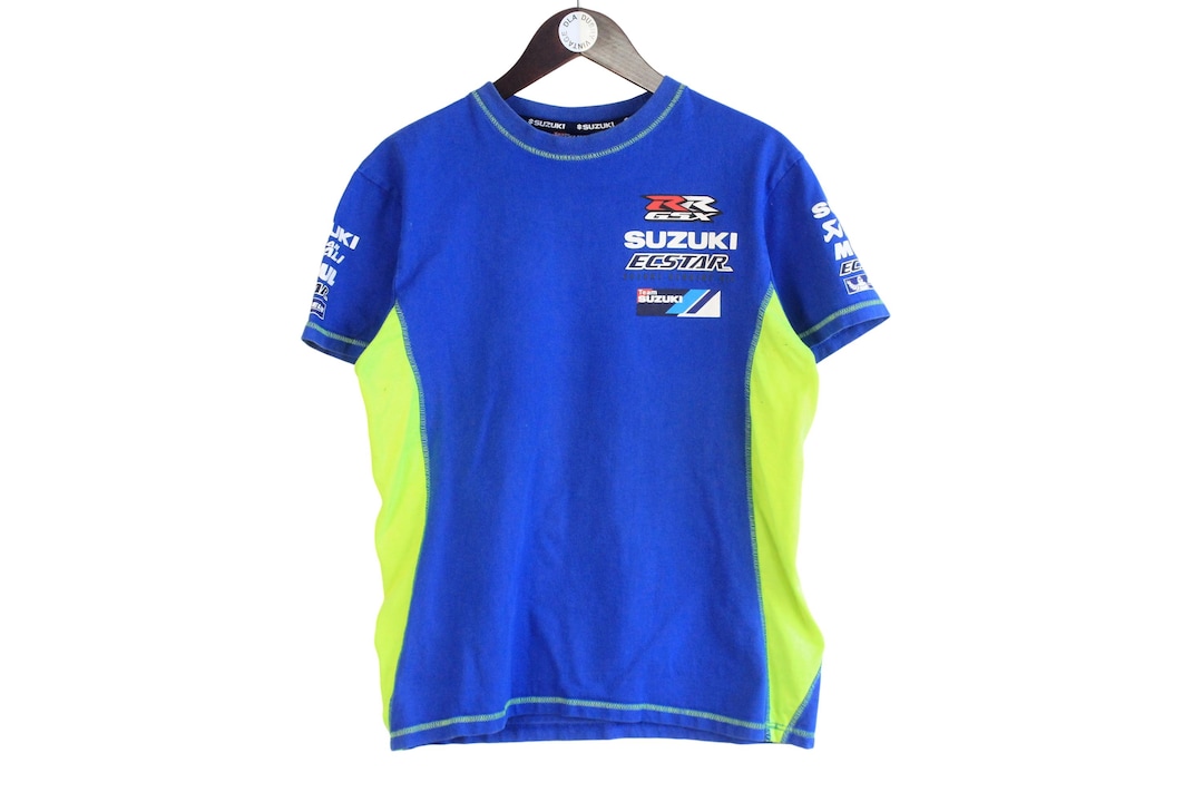 Vintage Suzuki T-shirt Size S Blue Racing Team Moto GP Team Sport