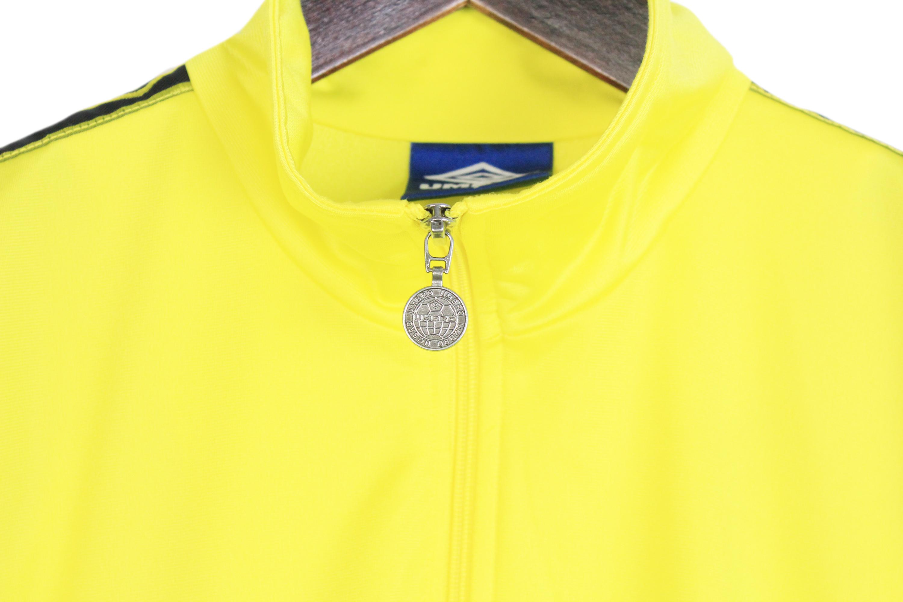 Vintage Umbro Track Jacket Size L Yellow 90s Sport Style Casual