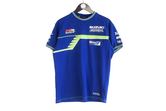 Vintage Suzuki T-shirt Size S Blue Racing Team Moto GP Team Sport