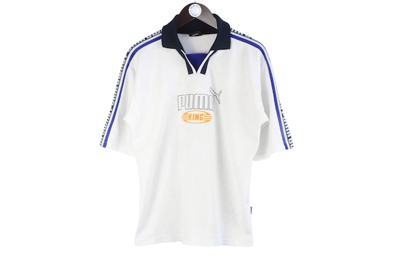 Vintage Puma King Jersey T-shirt Size S White Sport Style 90s Top