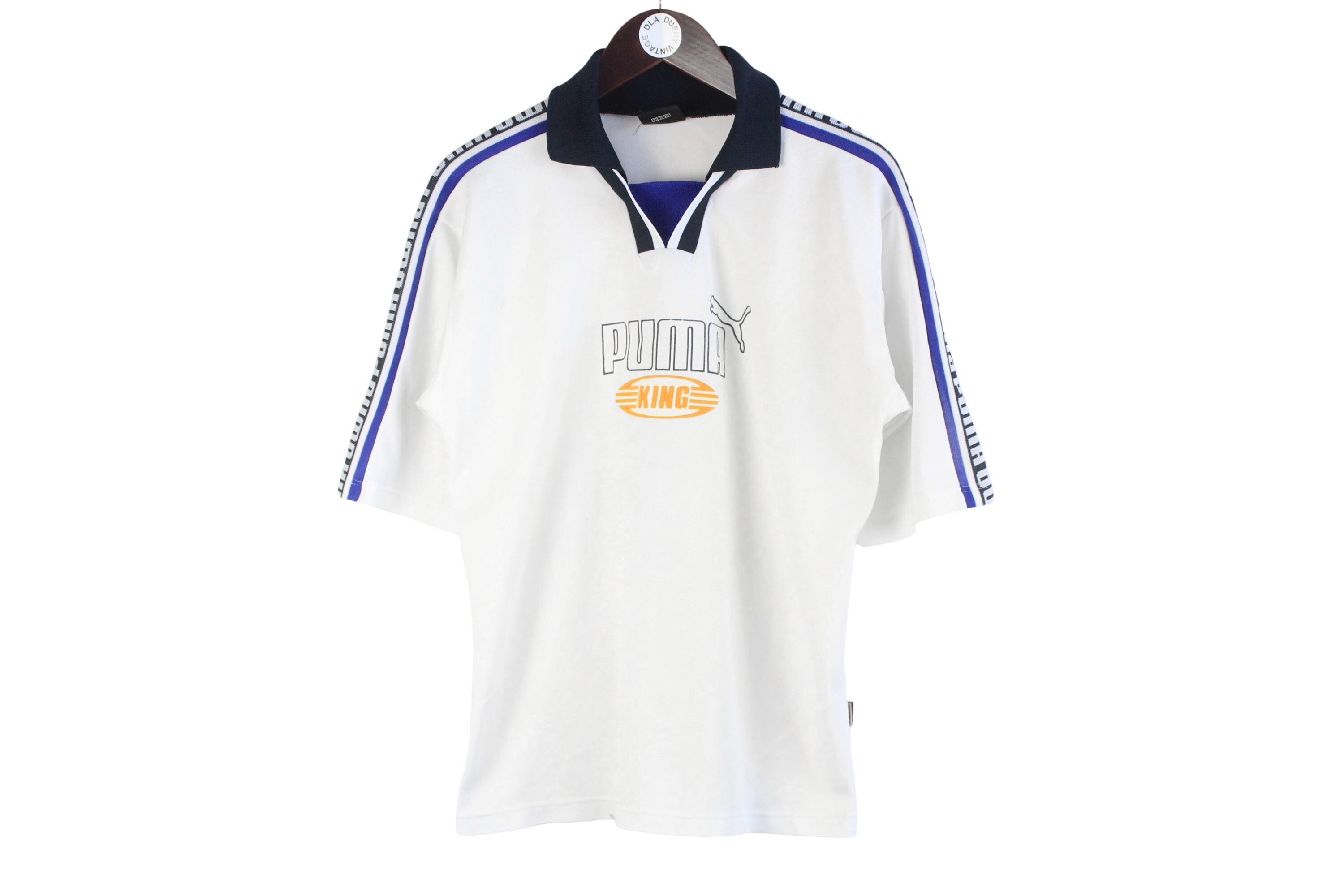 Vintage Puma King Jersey T-shirt Size S White Sport Style 90s Top