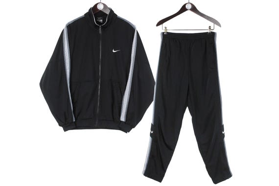 Vintage Nike Tracksuit Size M Black 90s Retro Sport Style Track