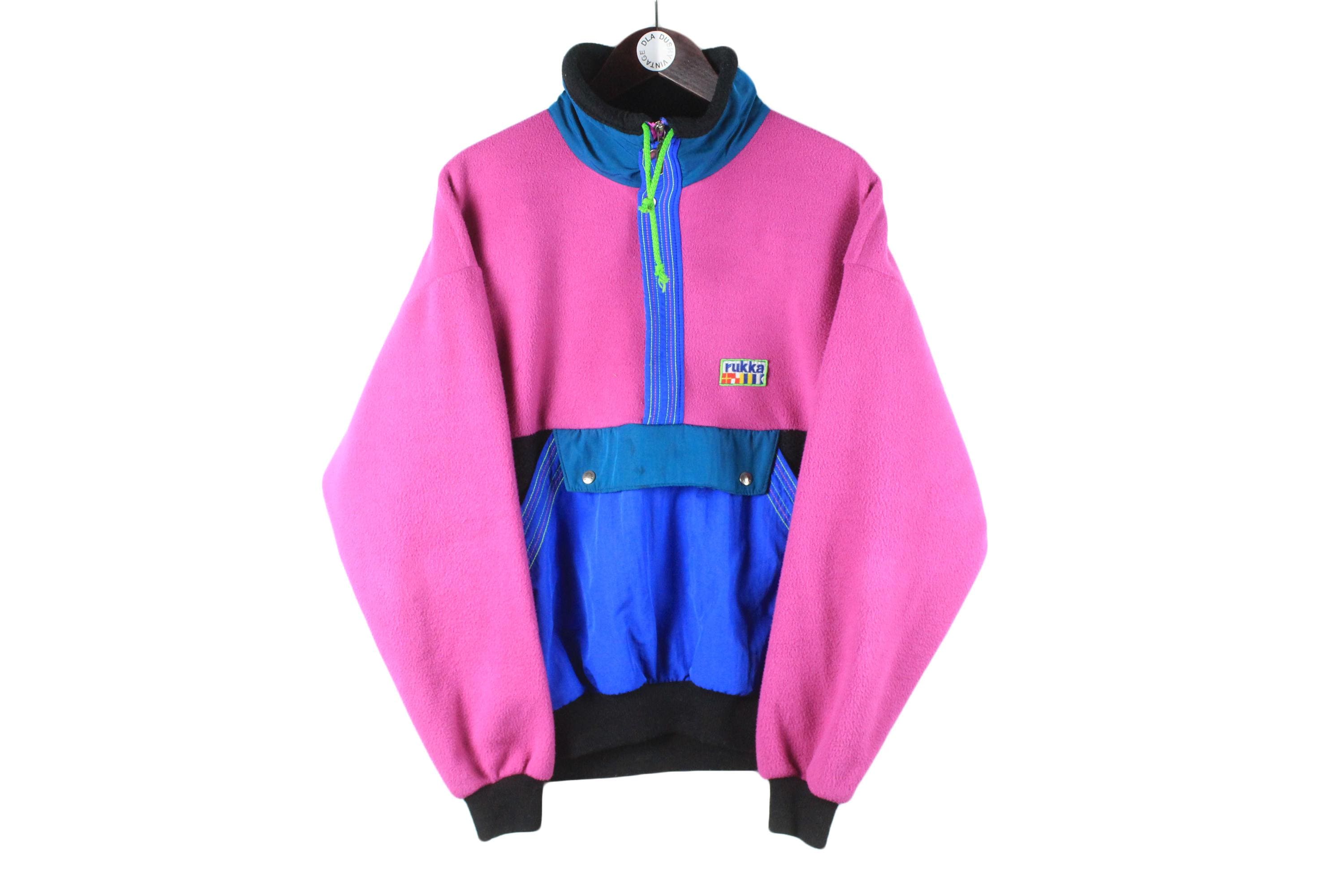Vintage Rukka Fleece Half Zip Size S/M Multicolor 90s Sweater Pullover Jumper Winter Outdoor Ski Style
